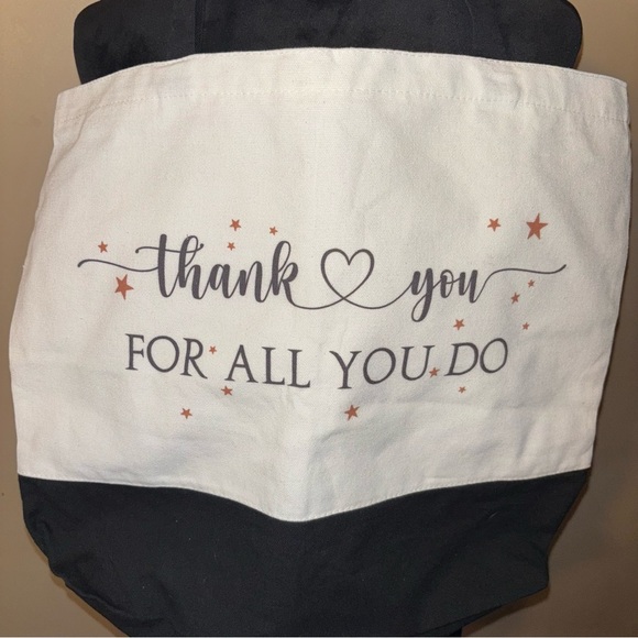 2/$30 Canvas “THANK YOU FOR ALL YOU DO” Shopper Tote Bag - Picture 2 of 5